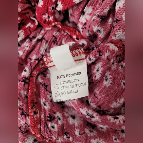 Shein L Floral Sundress Elastic Smocked Spaghetti Strap Zipper Back - Picture 5 of 5